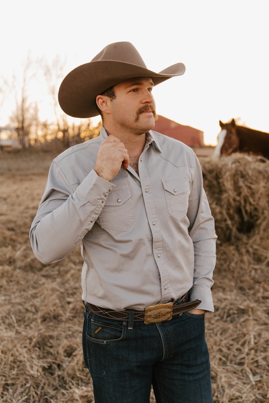 Men's Solid Western Shirt