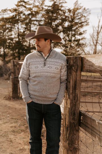 Men's Quarter-Zip Premium Acrylic Fabric Sweater