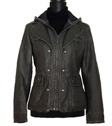 Faux Leather Jacket-CHAR/BLK (801104)