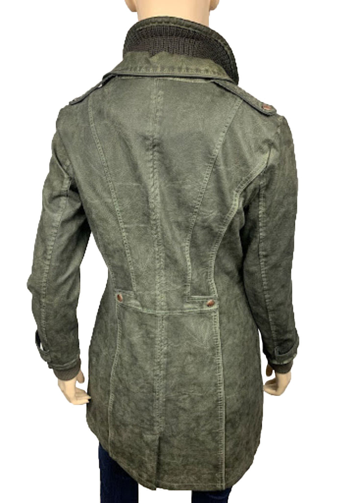 Women's Faux Leather Jacket-BF18254-W-GRN.OLIVE – MontanaCo