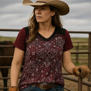 Boho-inspired Burgundy top DG-2513