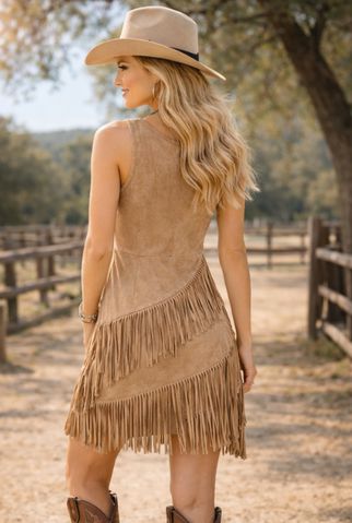 Ladies Dress Suede Fringe.2505189