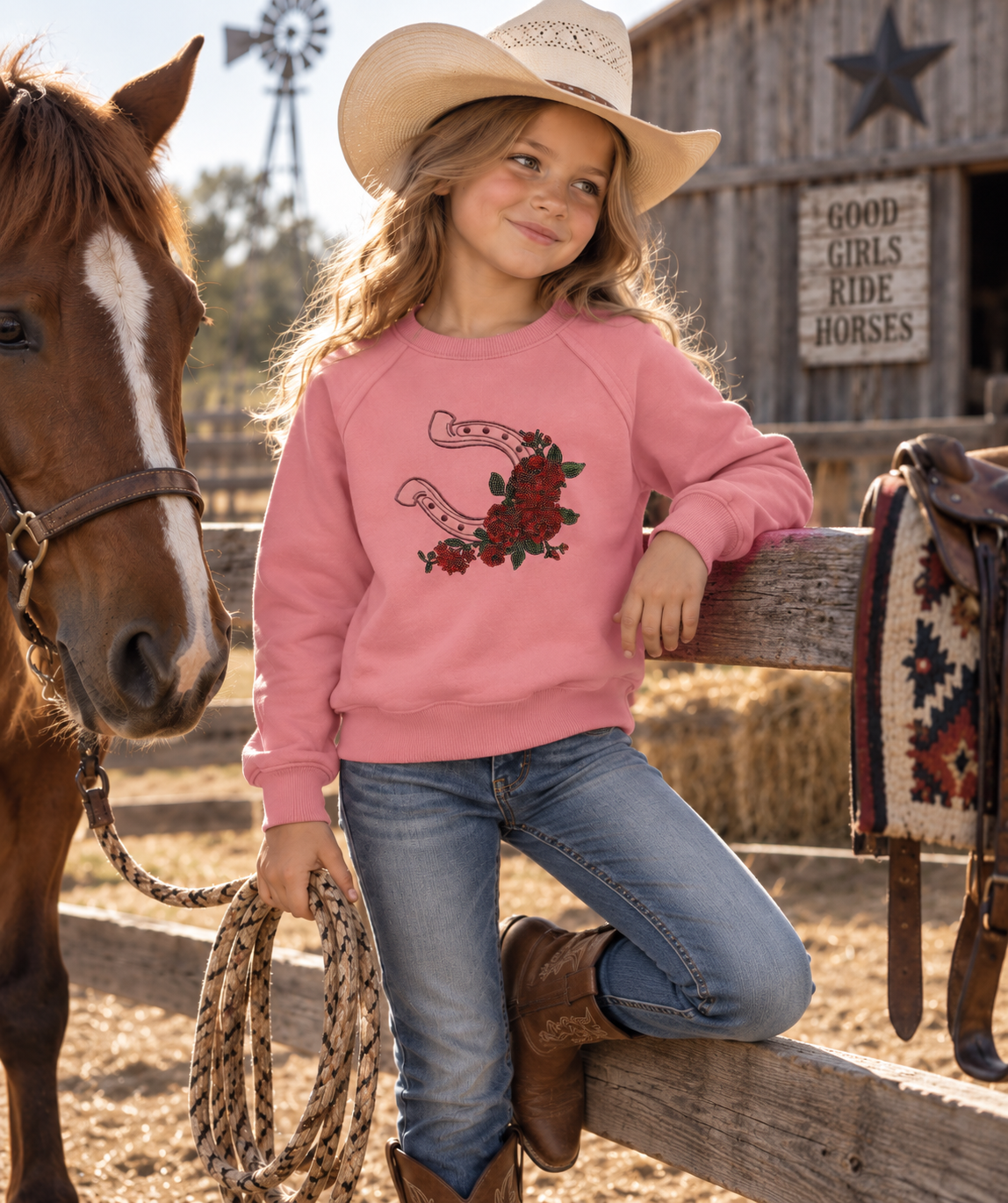 Girls' Western Graphic Sweatshirt | Style 25090327