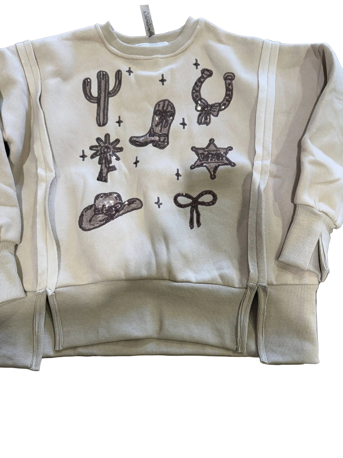 Girls Western Sequin Motif Fleece Sweatshirt | 25090317