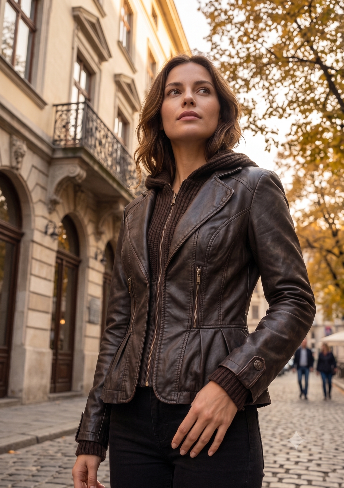 Ladies' Faux Leather Jacket | Style 801108-CHOCO