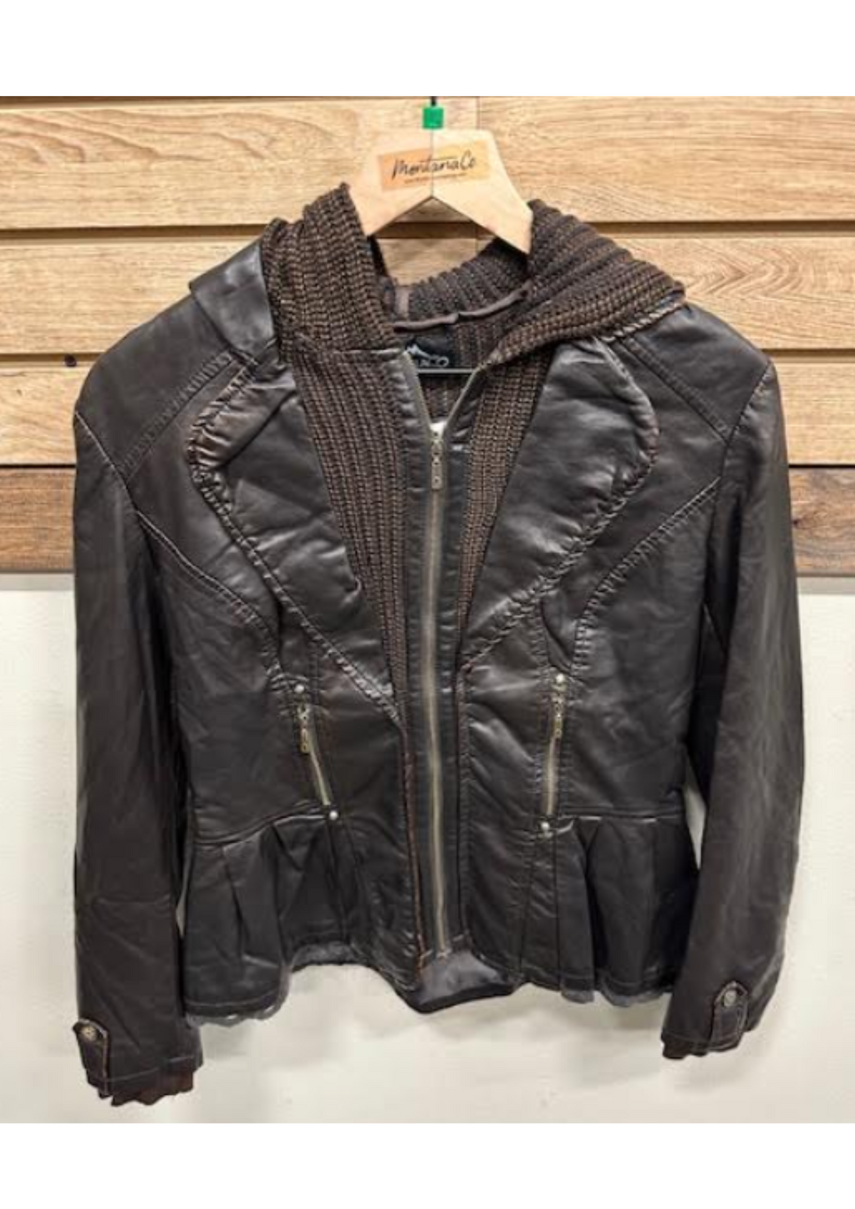 Ladies' Faux Leather Jacket | Style 801108-CHOCO