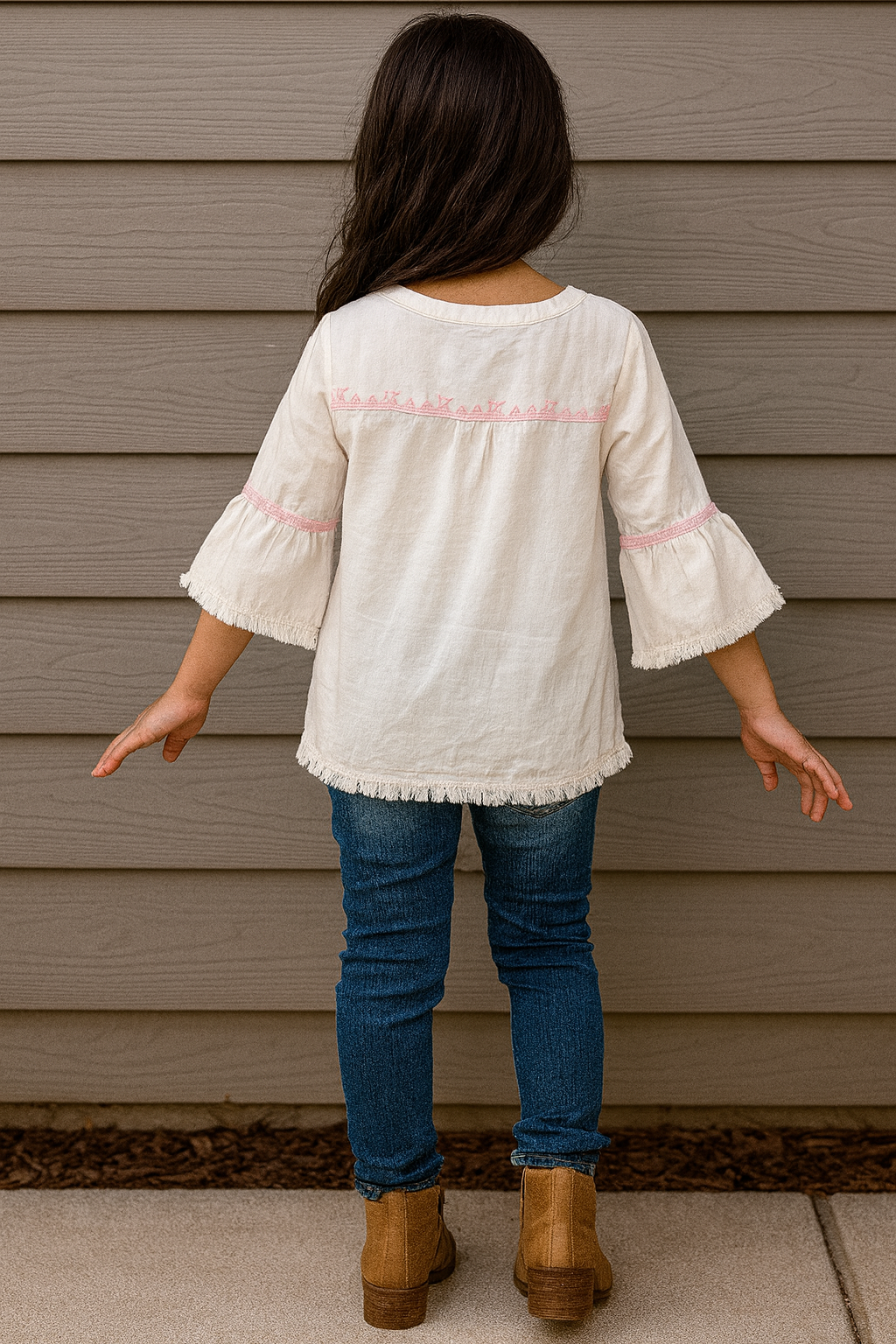 GIRLS'S TOP WITH FRILL
