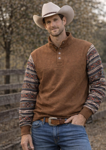 Men's Western Fleece Pullover | Style AT-261