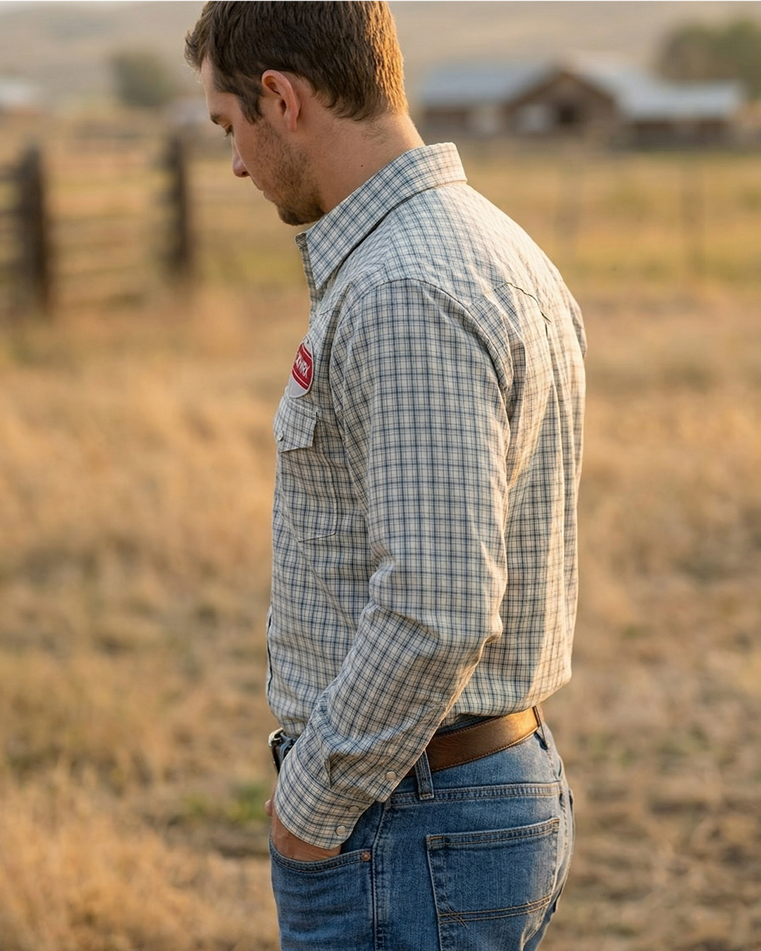 Men's Premium Cotton Western Snaps Long Sleeves Shirts with Stretch.ML-2612