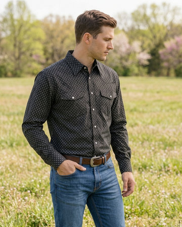 Men's Premium Cotton Western Snaps Long Sleeves Shirts.ML-2607