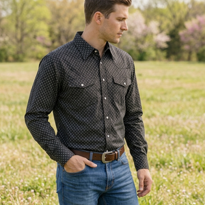 Men's Premium Cotton Western Snaps Long Sleeves Shirts.ML-2607
