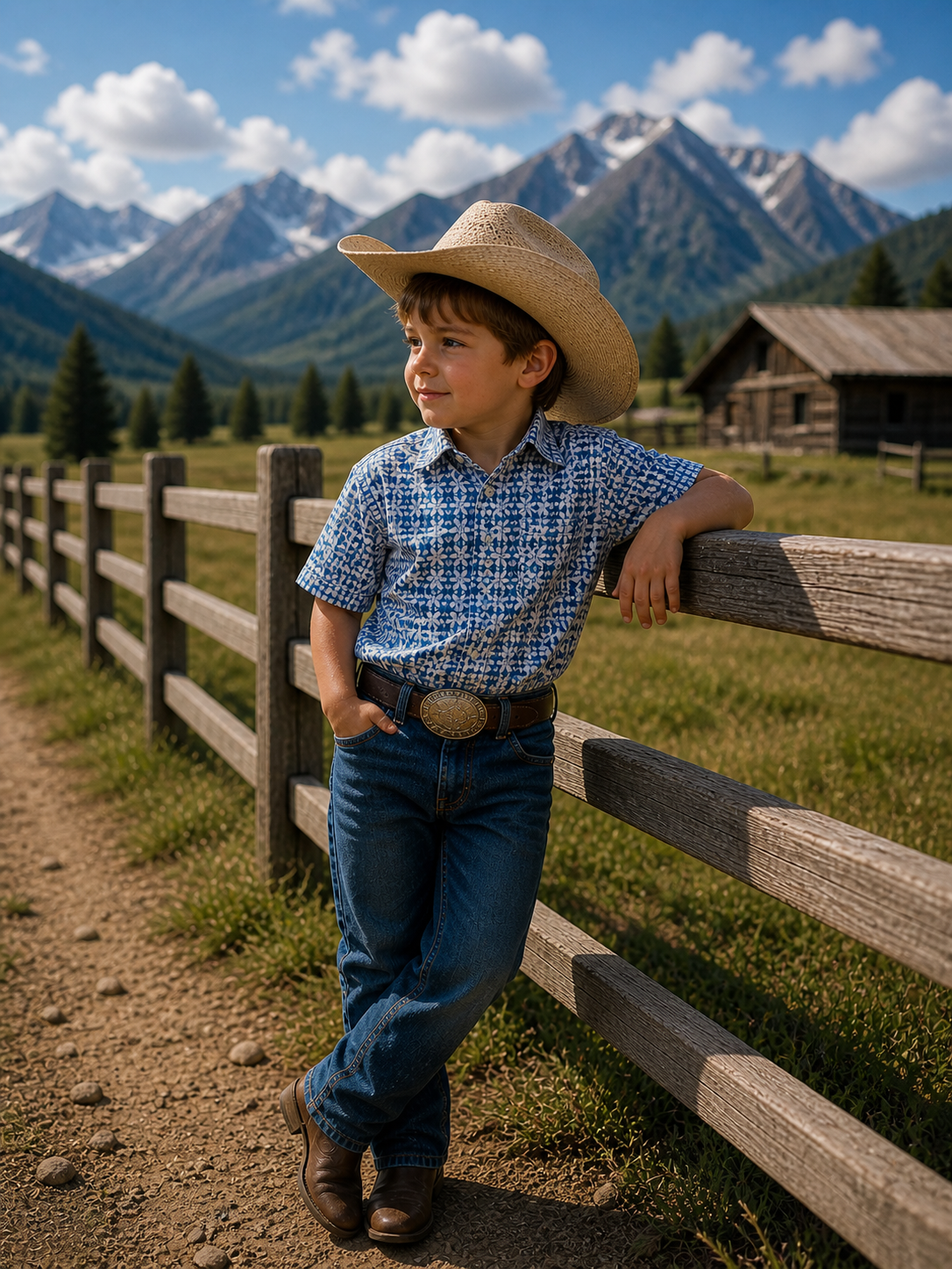 Boys Western Knit Polo with Snaps.B-POLO-201
