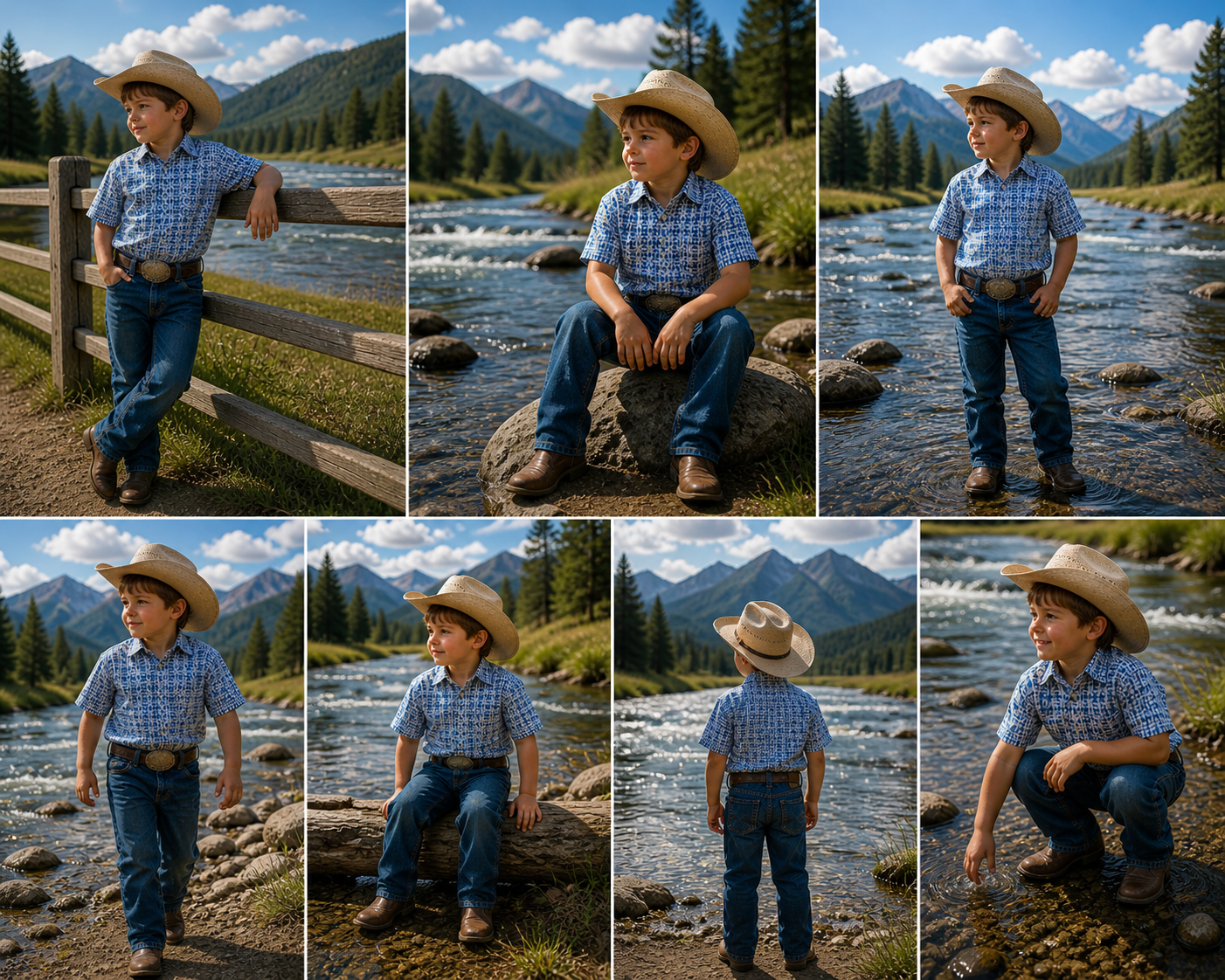 Boys Western Knit Polo with Snaps.B-POLO-201