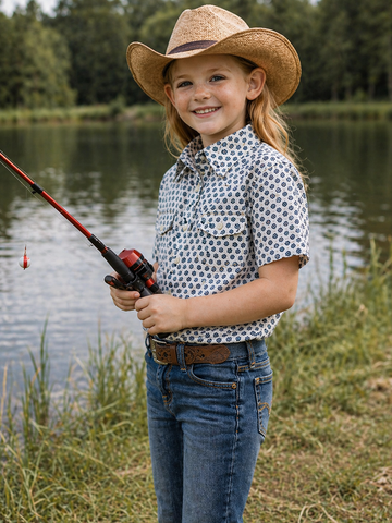 Girl's Western Fishing shirts with Snaps.BCAV-61