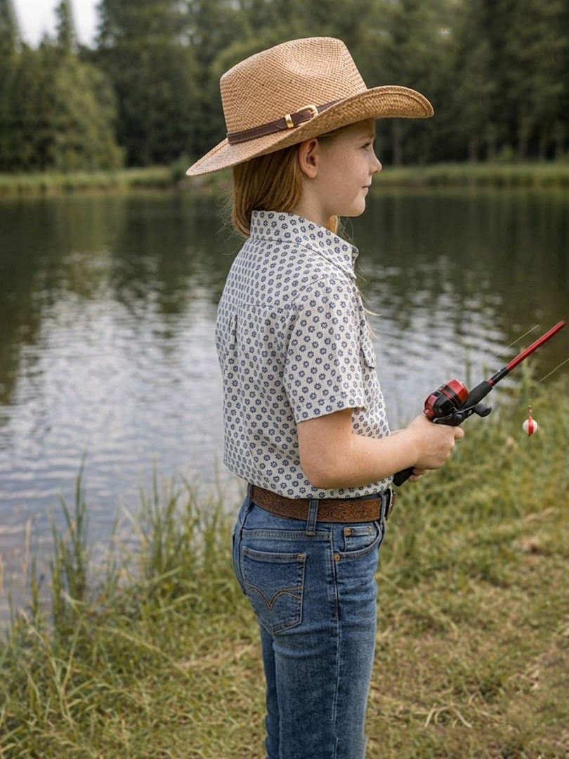 Girl's Western Fishing shirts with Snaps.BCAV-61
