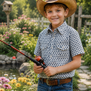 Boys' Western Fishing Shirt with Snaps | Style BCAV-61