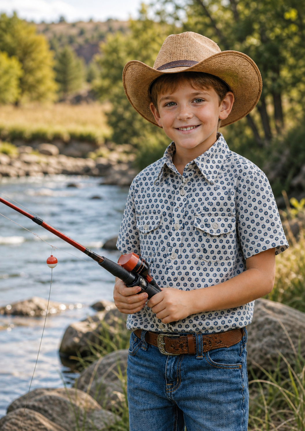 Boys Western Fishing shirts with Snaps.BCAV-61