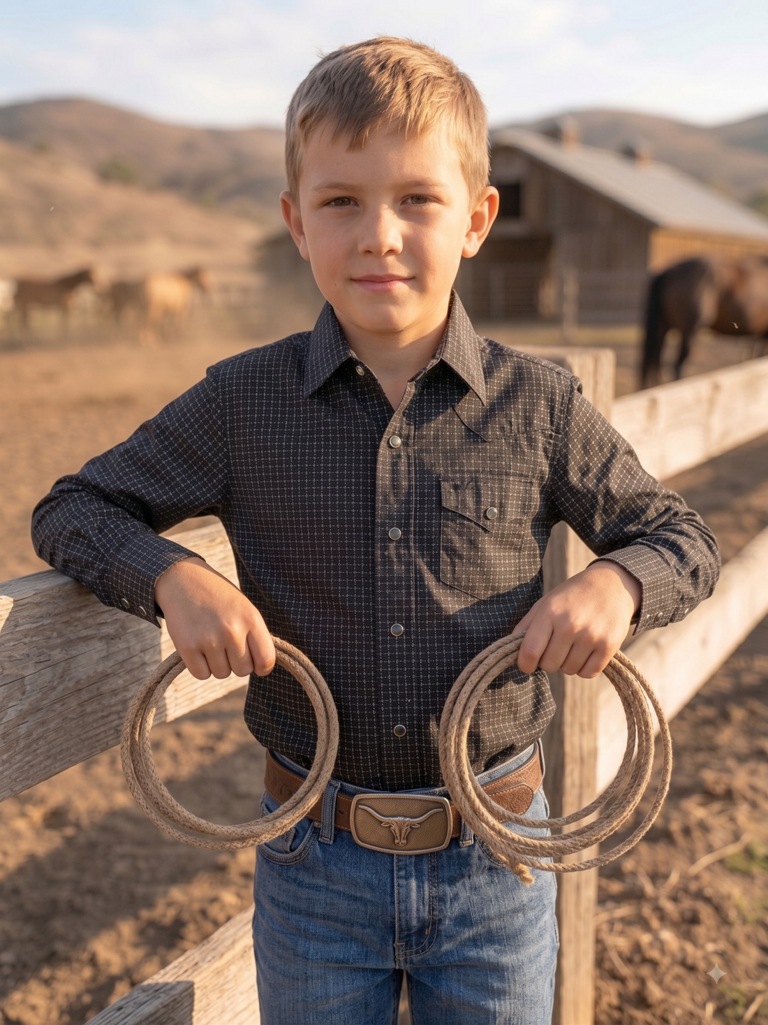 Boys' Western Snap Shirt with Stretch | Style BF-26803