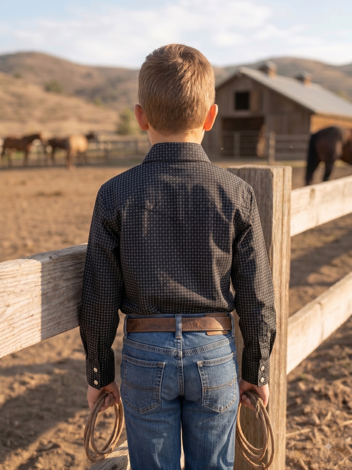 Boys' Western Snap Shirt with Stretch | Style BF-26803