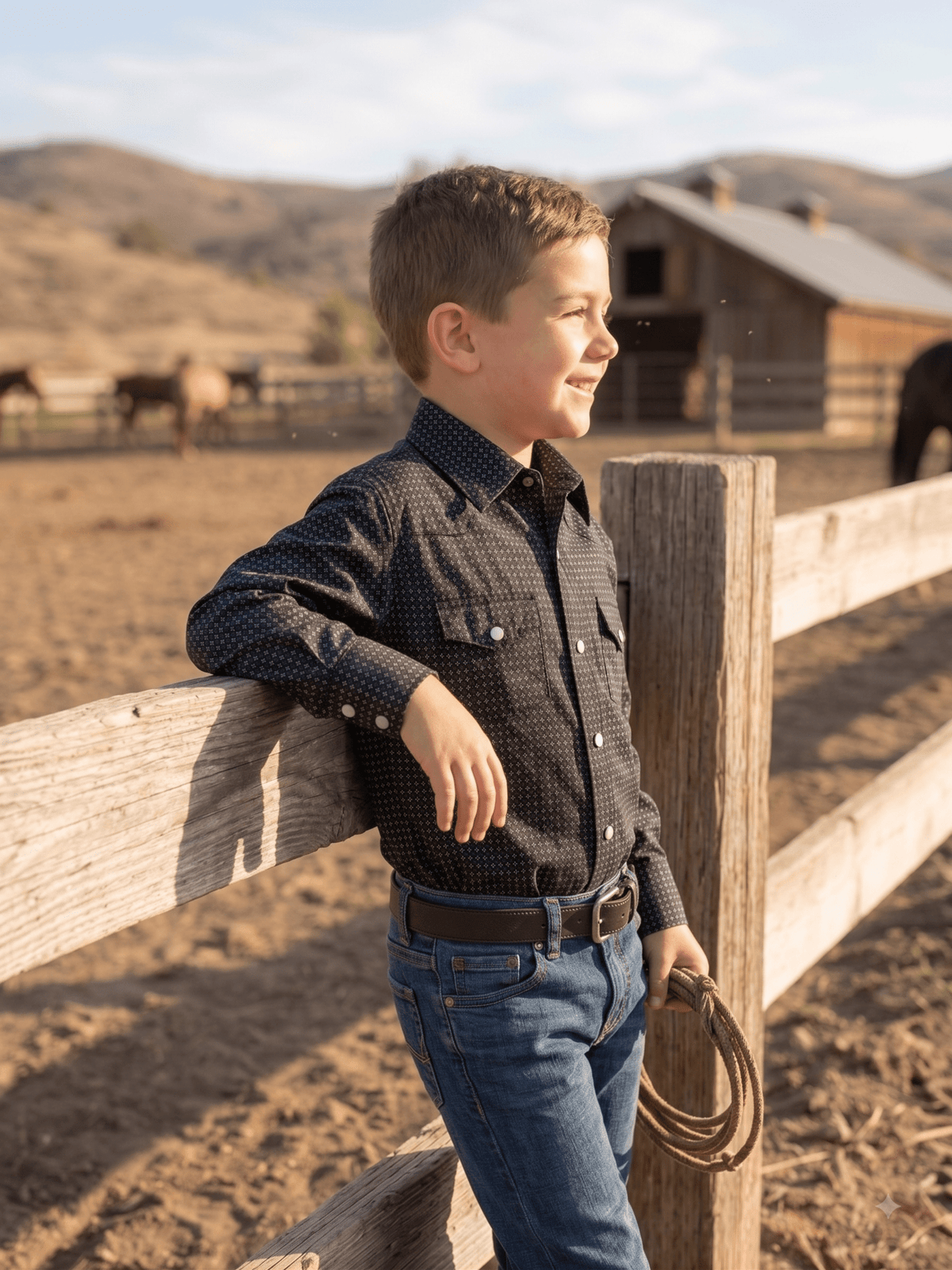Boys' Western Snap Shirt with Stretch | Style BF-26803