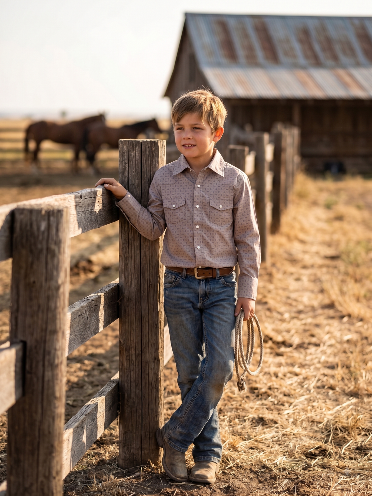 Boys' Western Snap Shirt with Stretch | Style BF-26804