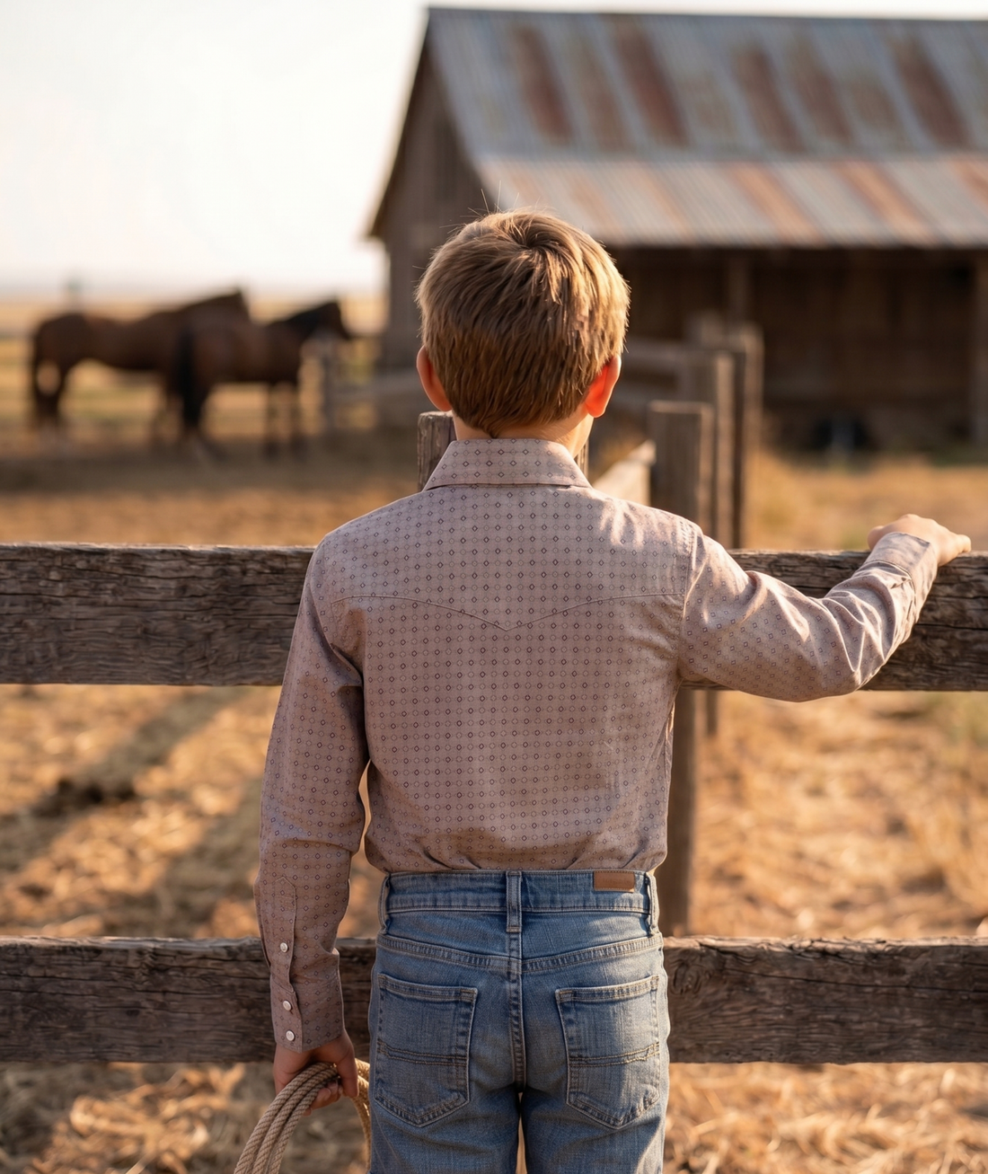 Boys' Western Snap Shirt with Stretch | Style BF-26804