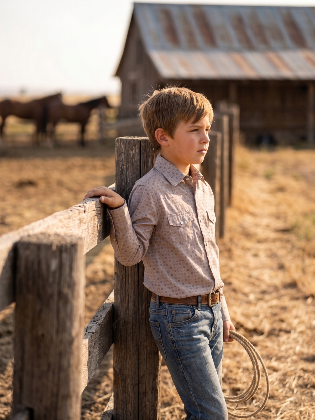 Boys' Western Snap Shirt with Stretch | Style BF-26804