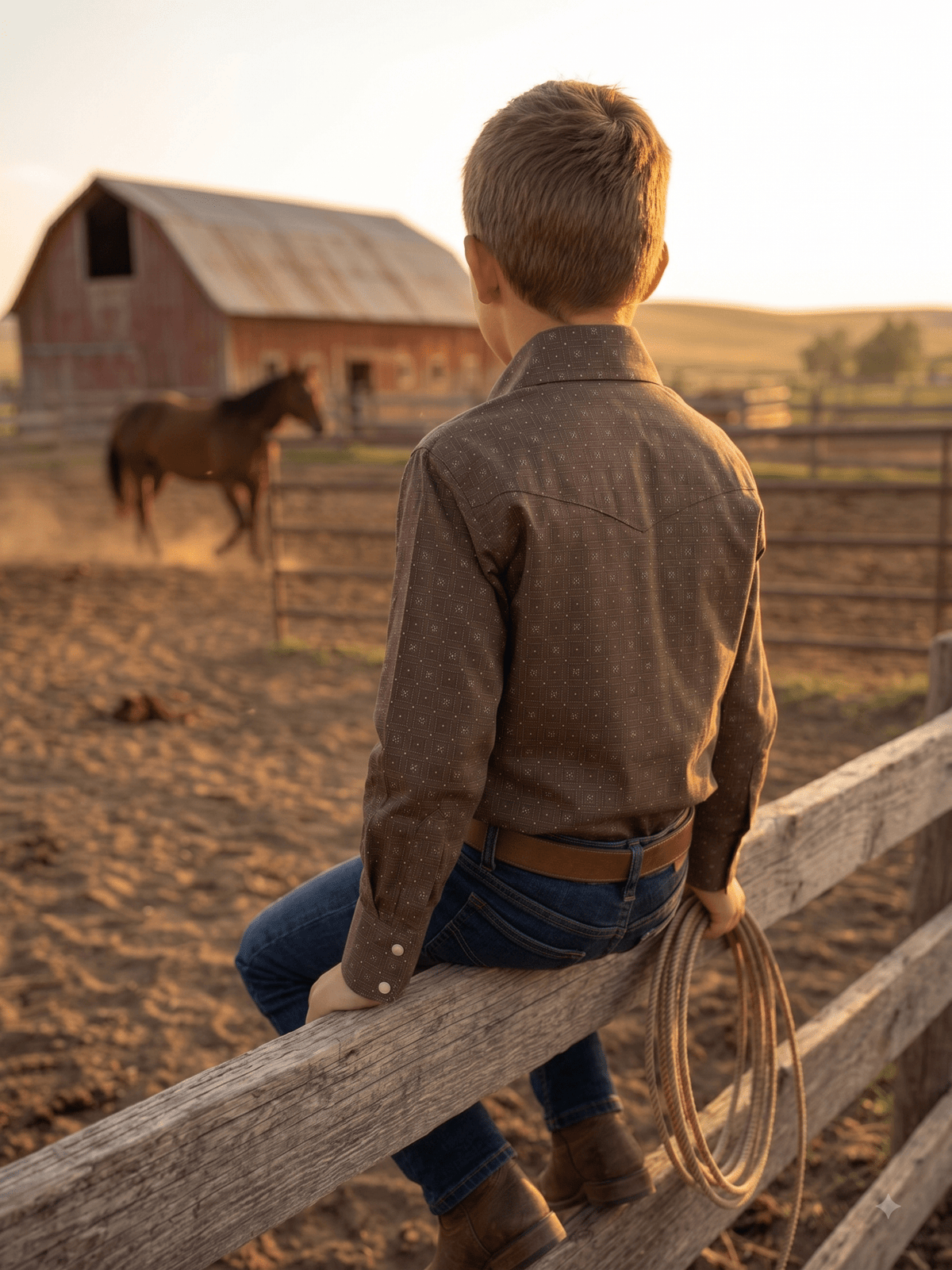 Boys' Western Snap Shirt with Stretch | Style BF-3034