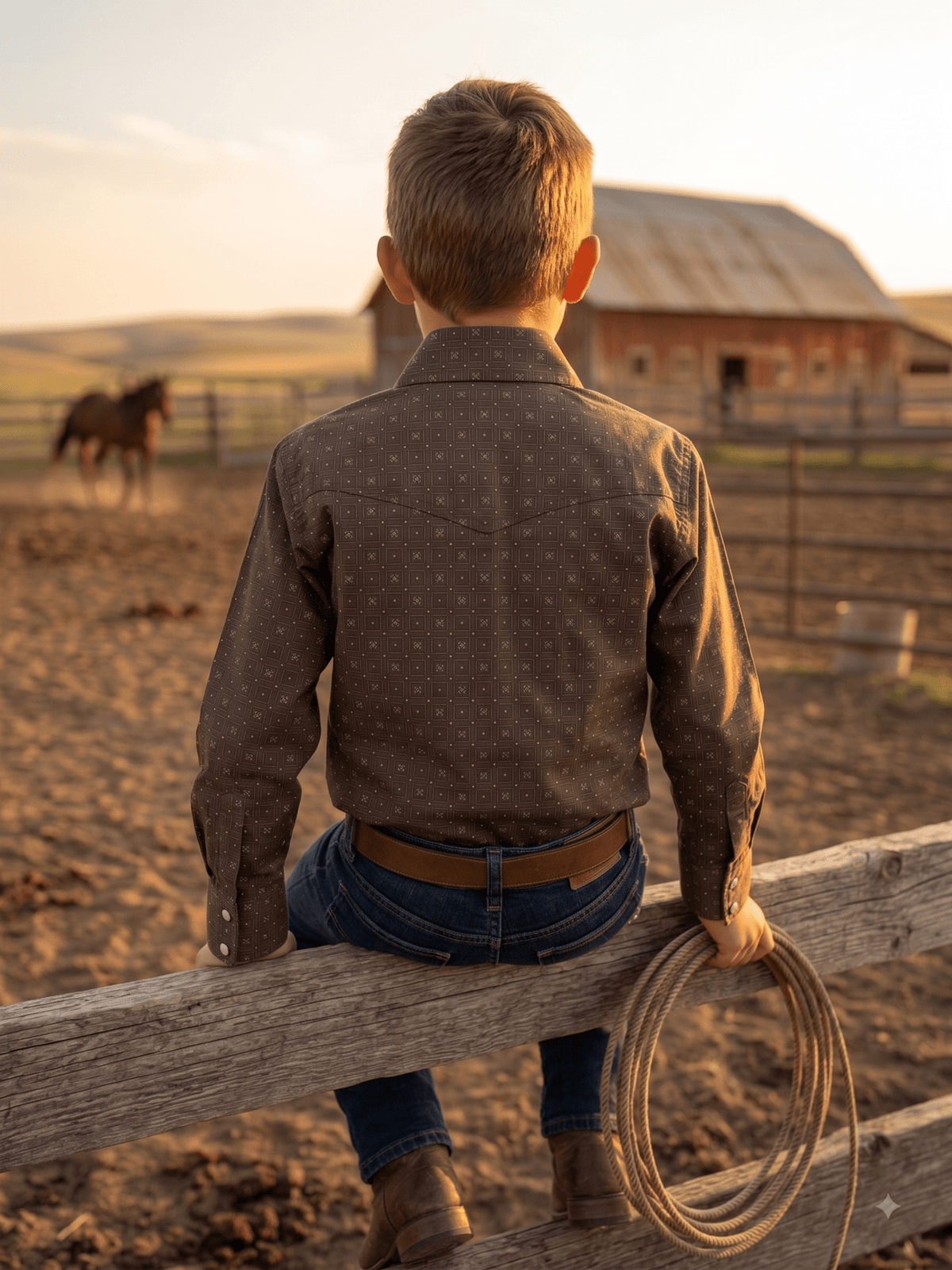 Boys' Western Snap Shirt with Stretch | Style BF-3034