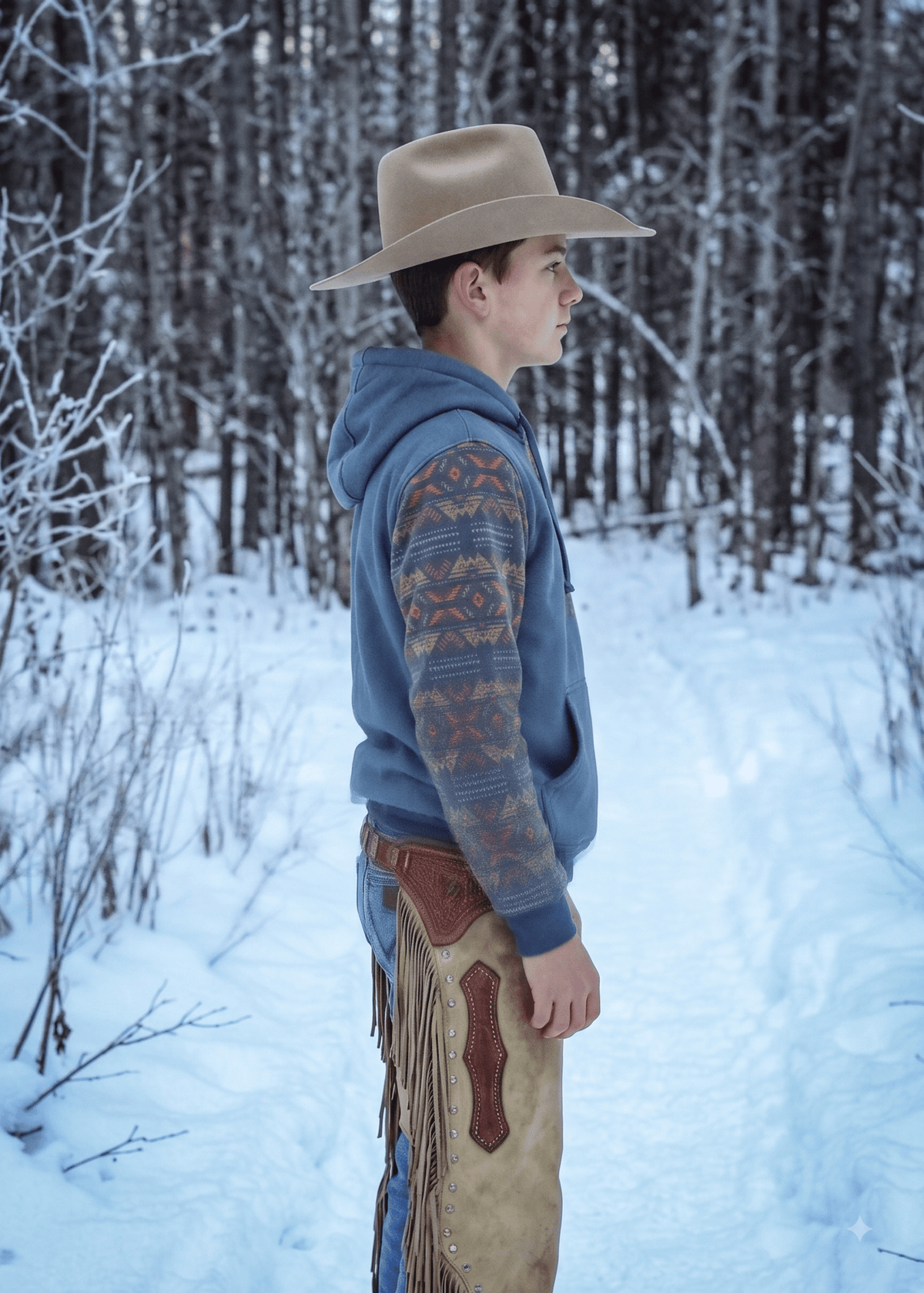 Boys' Western Print Hoodie | Style BH-26010