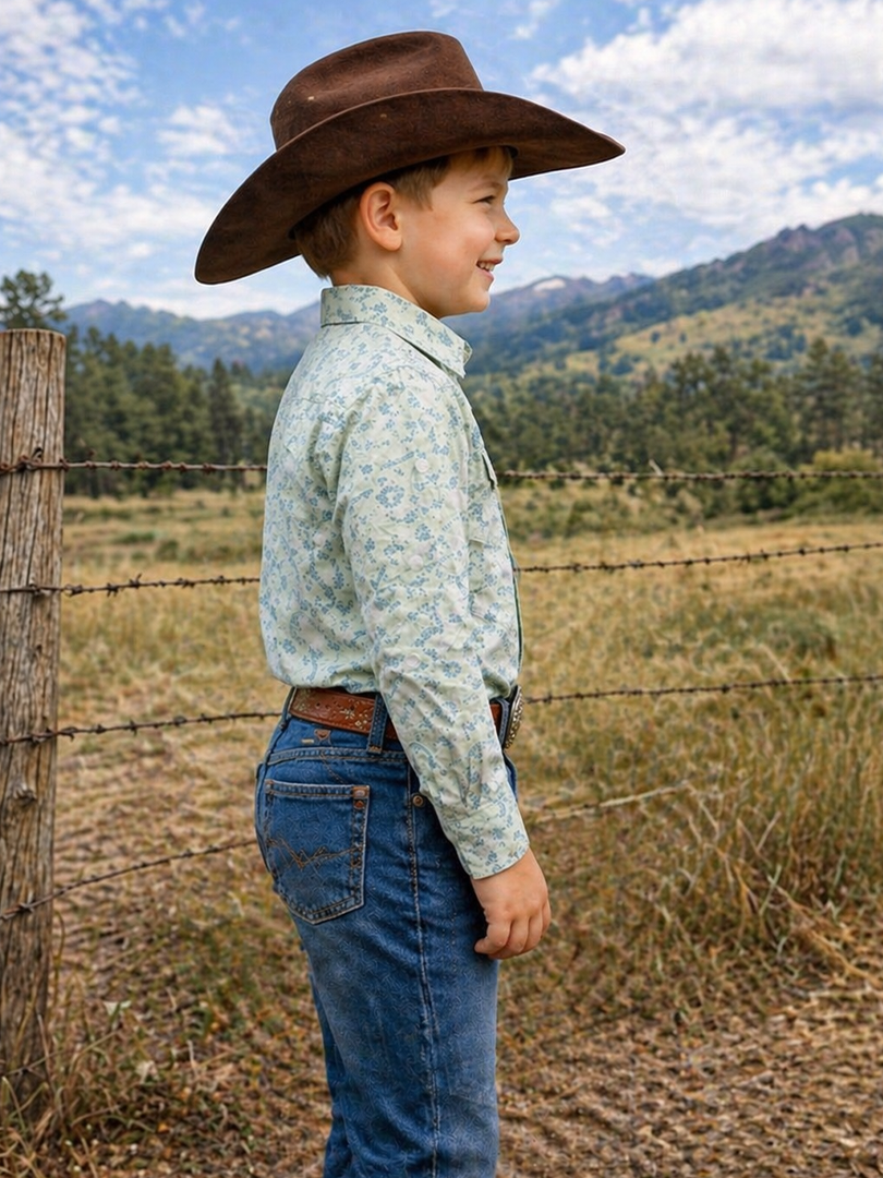 Boys Premium Cotton Western Snaps Long Sleeves Shirts.BL-2605