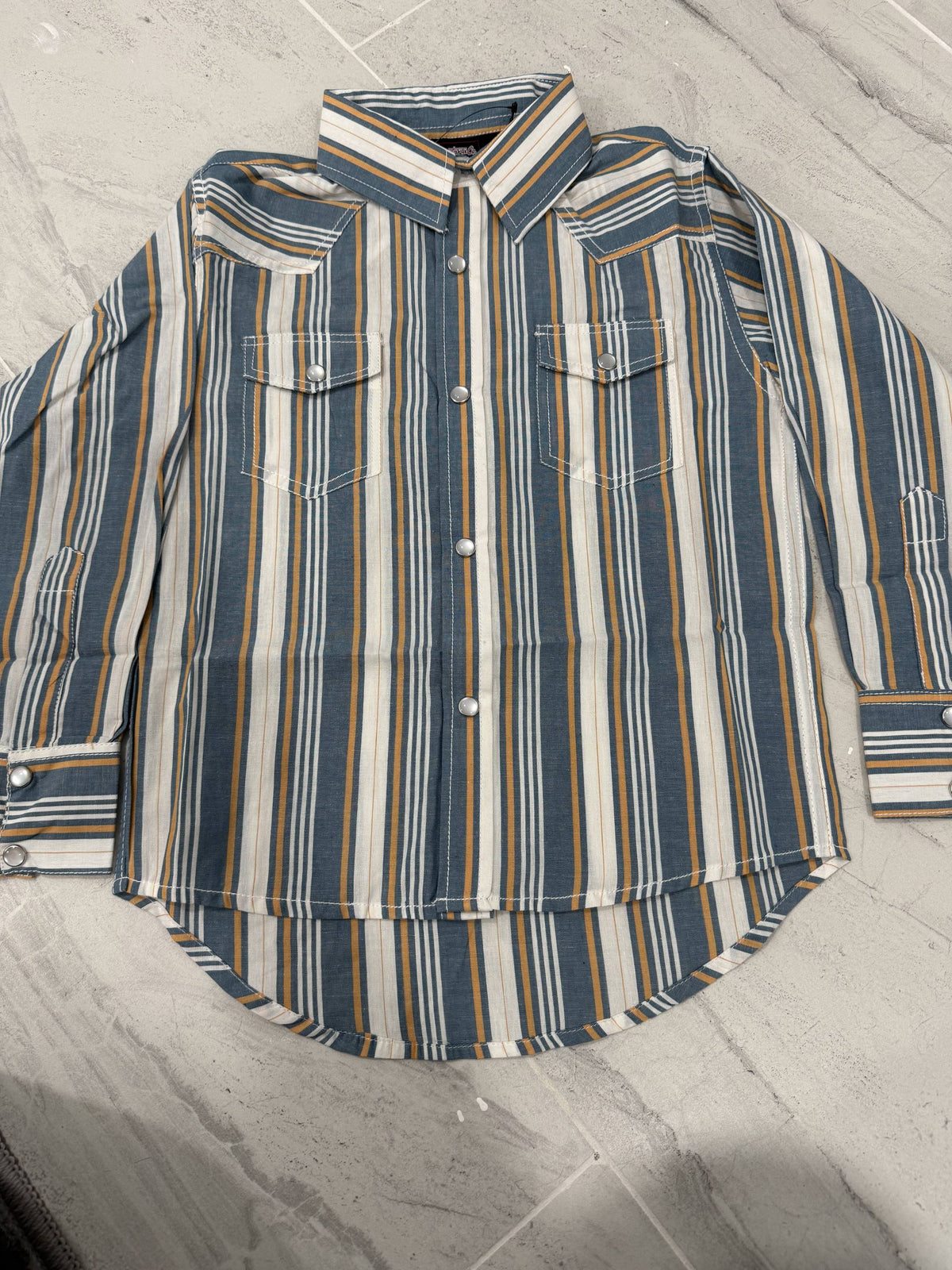 Boys’ Striped Woven Long Sleeve Shirt | BLS-3038