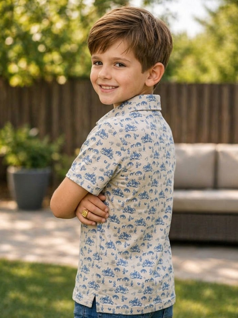 Boys Western Knit Polo with Snaps.BP-207