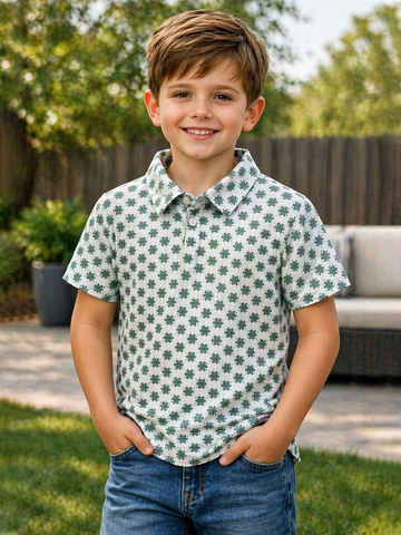 Boys Western Knit Polo with Snaps.BP-208