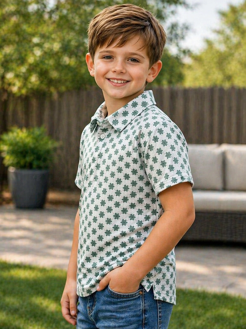 Boys Western Knit Polo with Snaps.BP-208