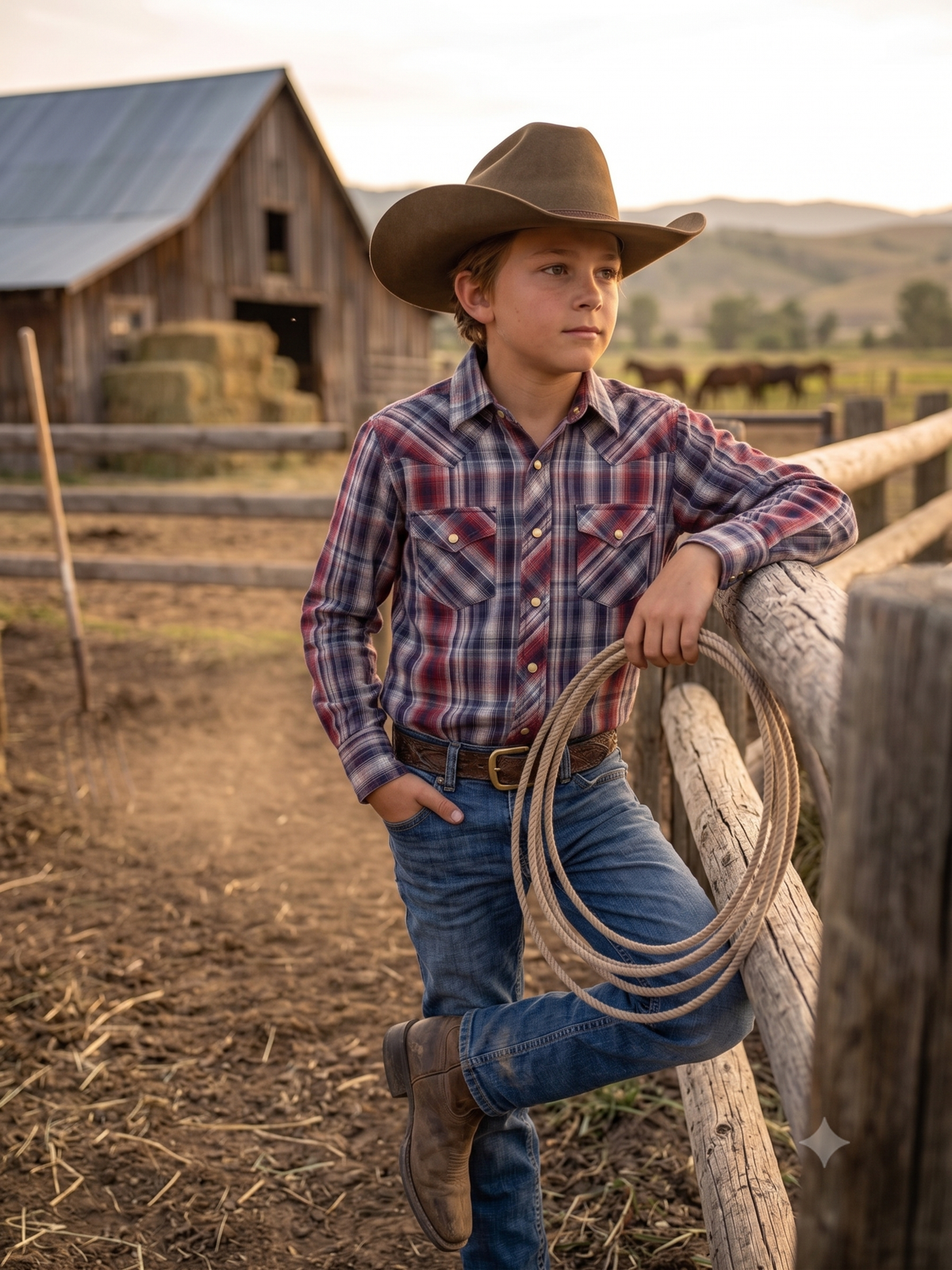 Boys' Western Snap Shirt with Stretch | Style BP-26901