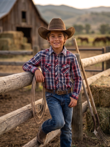 Boys' Western Snap Shirt with Stretch | Style BP-26901