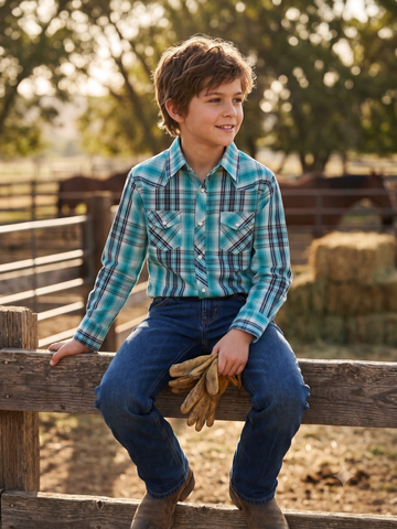 Boys' Western Snap Shirt with Stretch | Style BP-26903