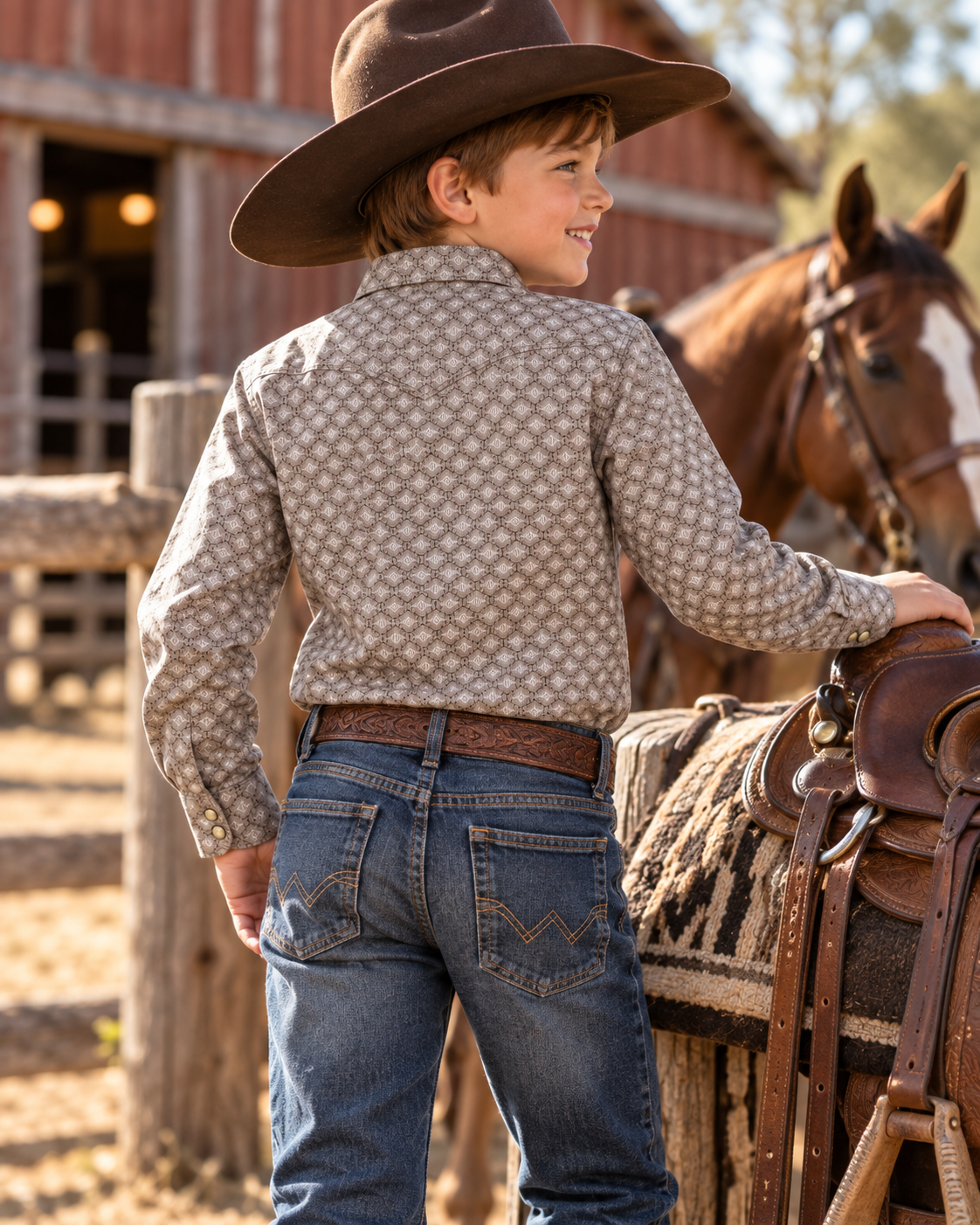 Boys' Western Snap Shirt with Stretch | Style BS-3001