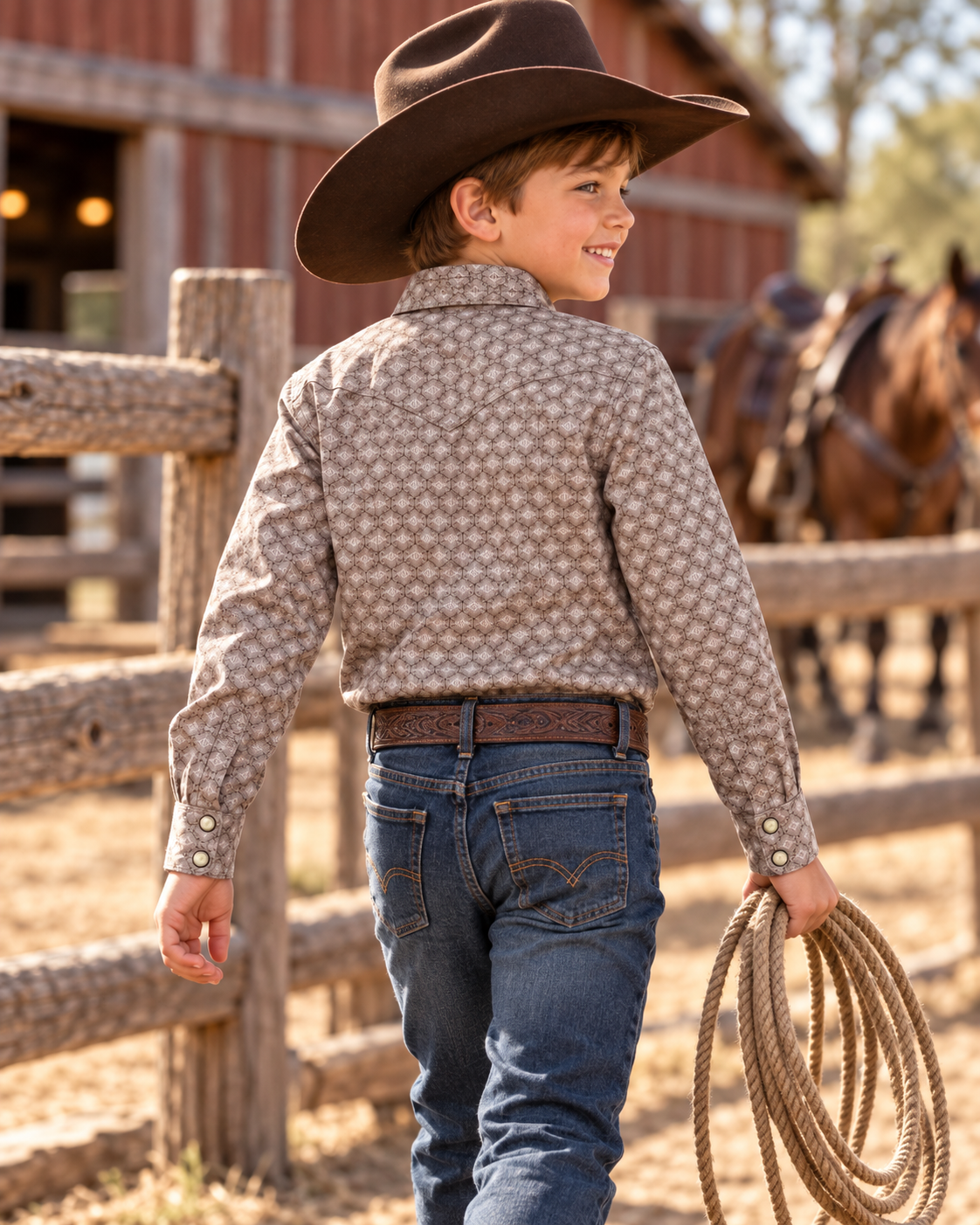 Boys' Western Snap Shirt with Stretch | Style BS-3001