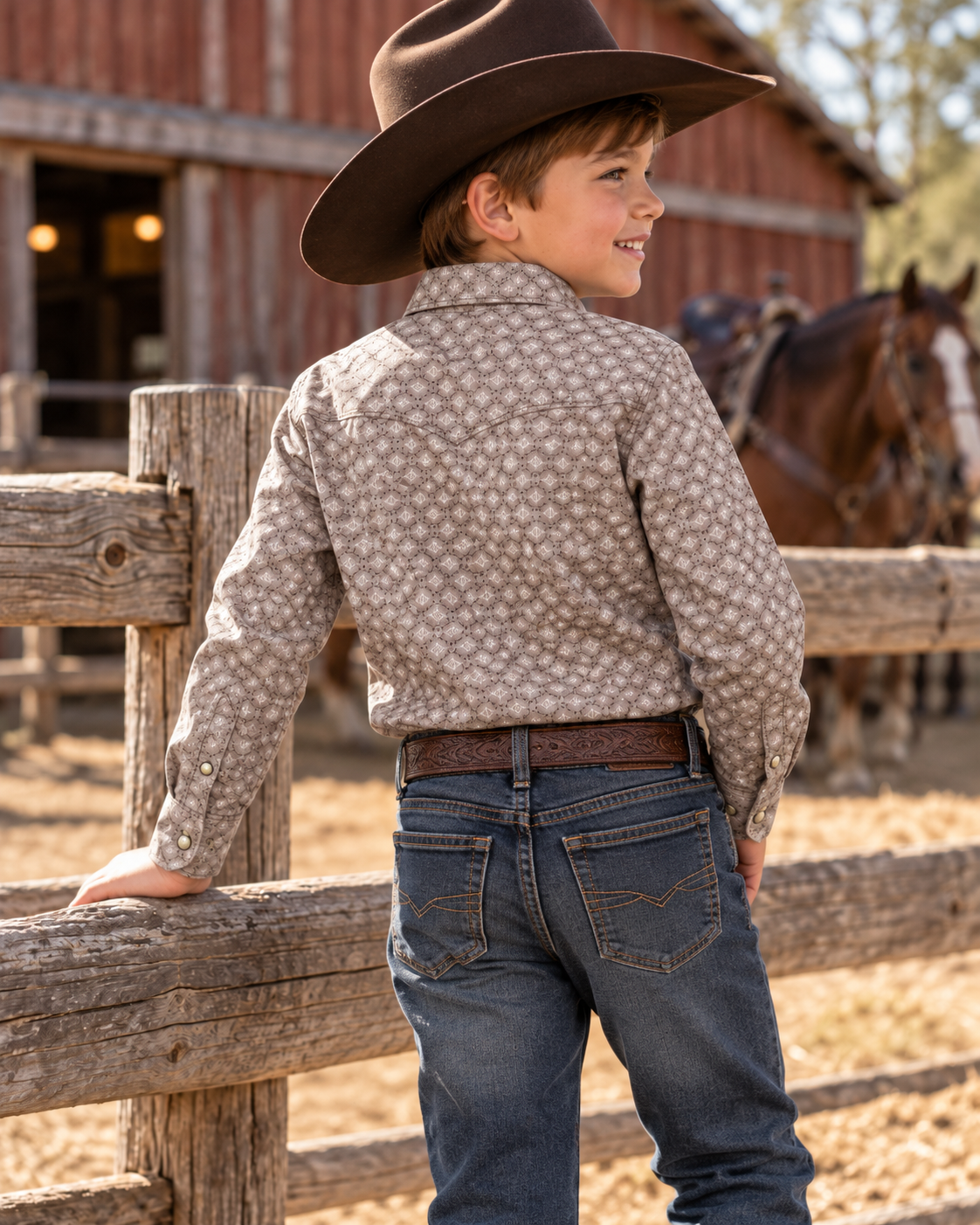 Boys' Western Snap Shirt with Stretch | Style BS-3001