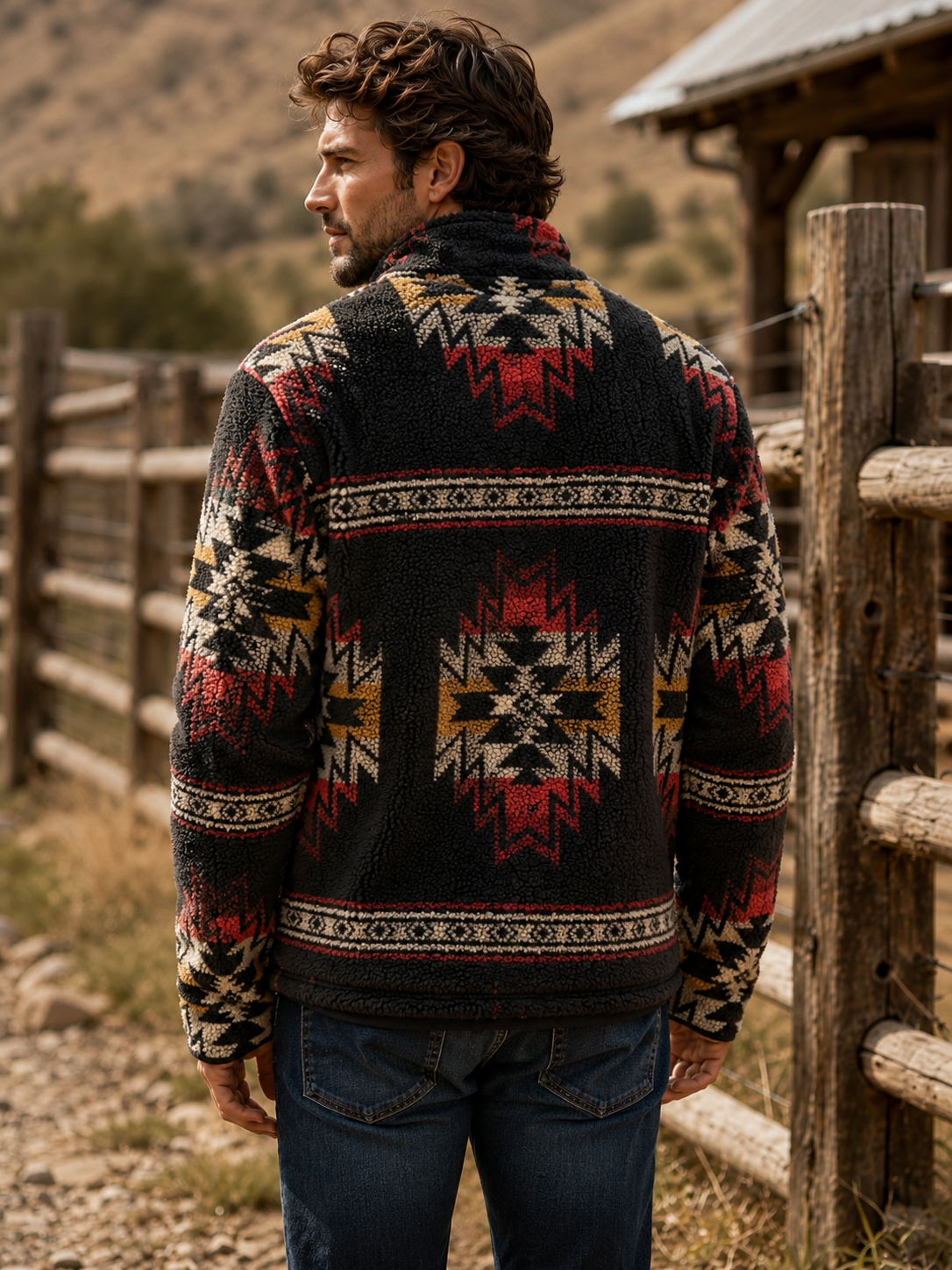 Men's Southwestern Fleece Jacket | Style M-261110