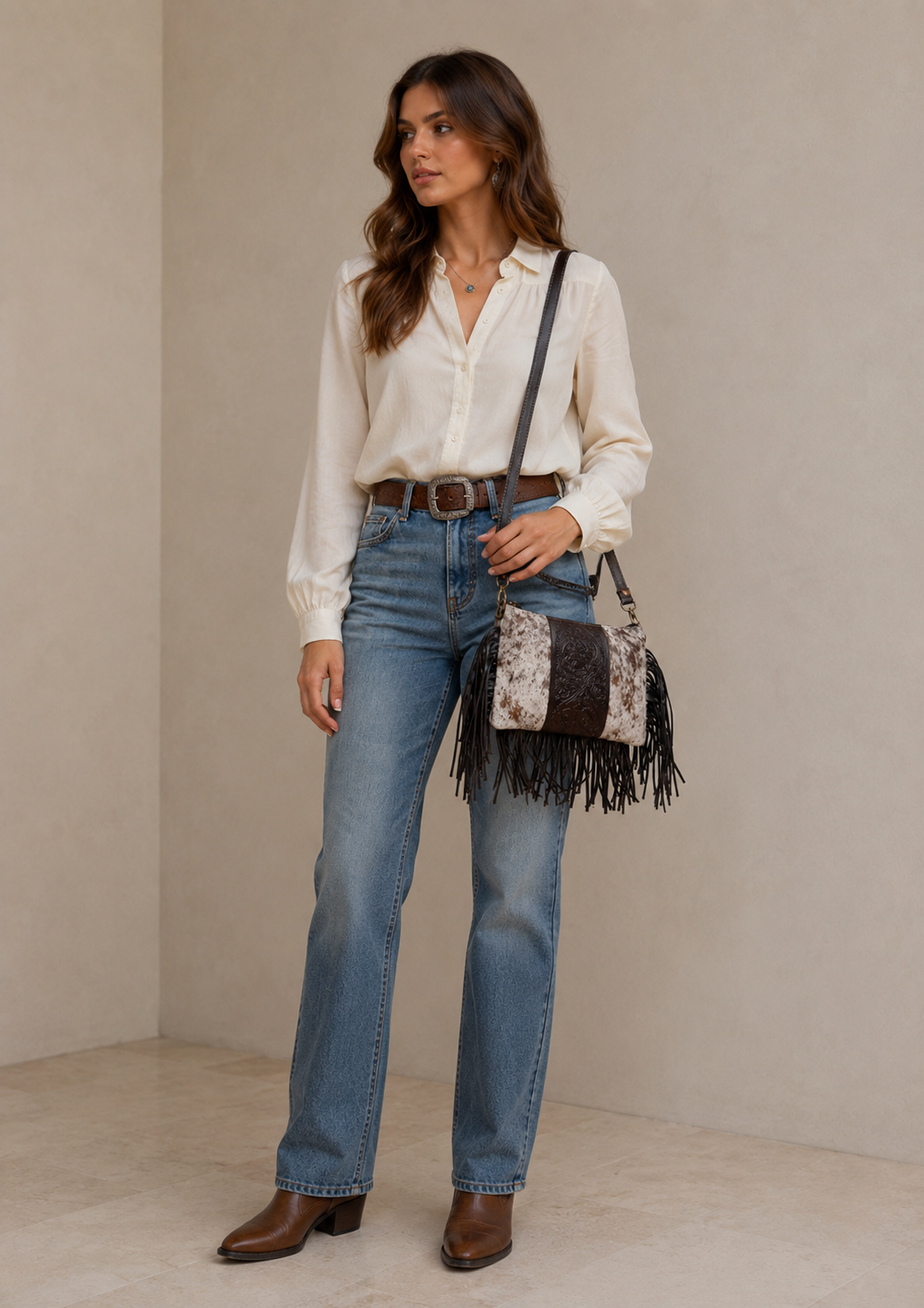 Boho Western Fringe Shoulder Bag