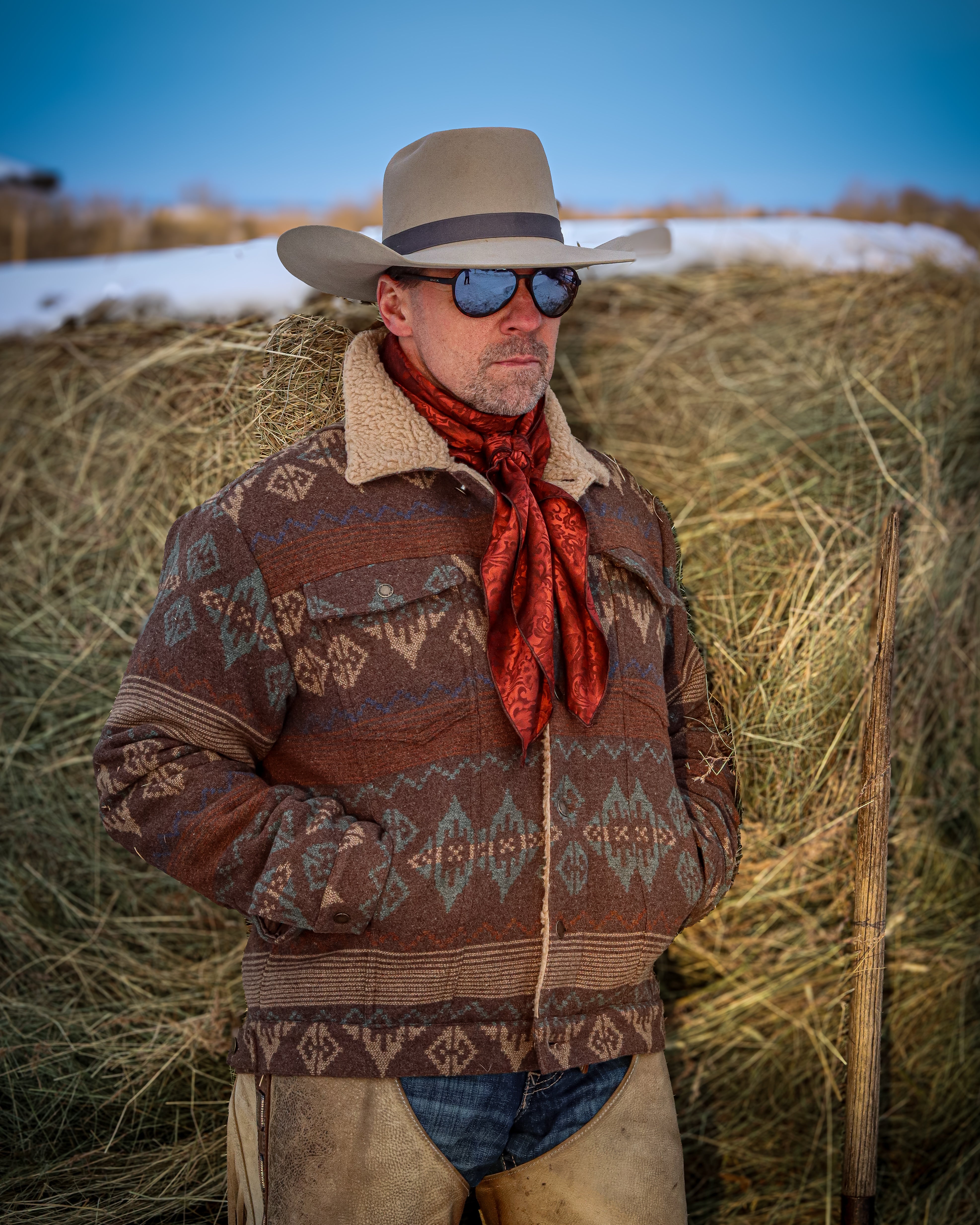 Montana Co. Sherpa- Lined Southwestern/Aztec Jacket.M-25220