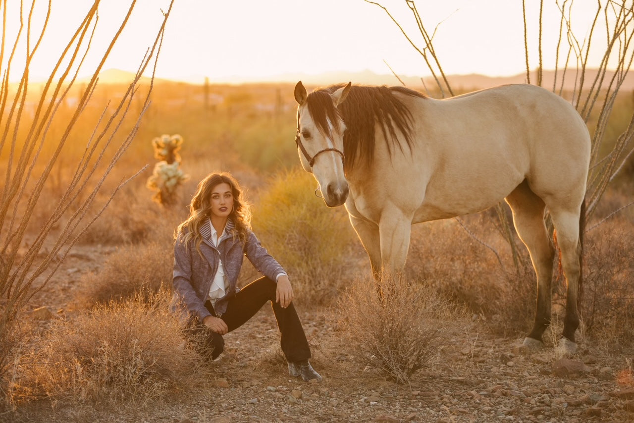 Ladies Poly Faux Leather Fahion Jacket - With Plate and Knit Trims