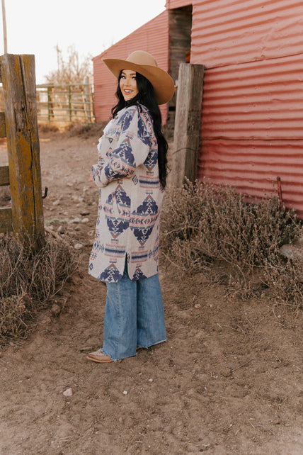 AZTEC LONG COAT.L-25913