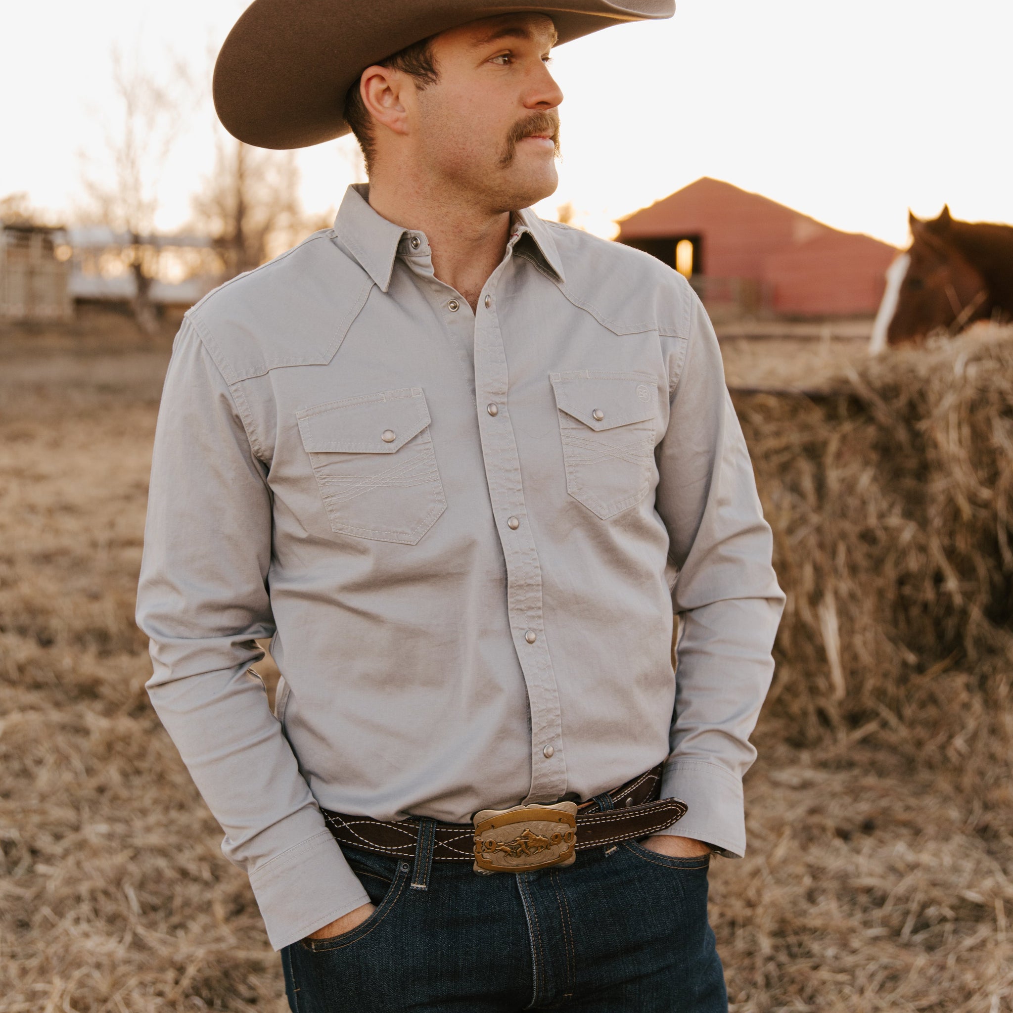 Men's Solid Western Shirt