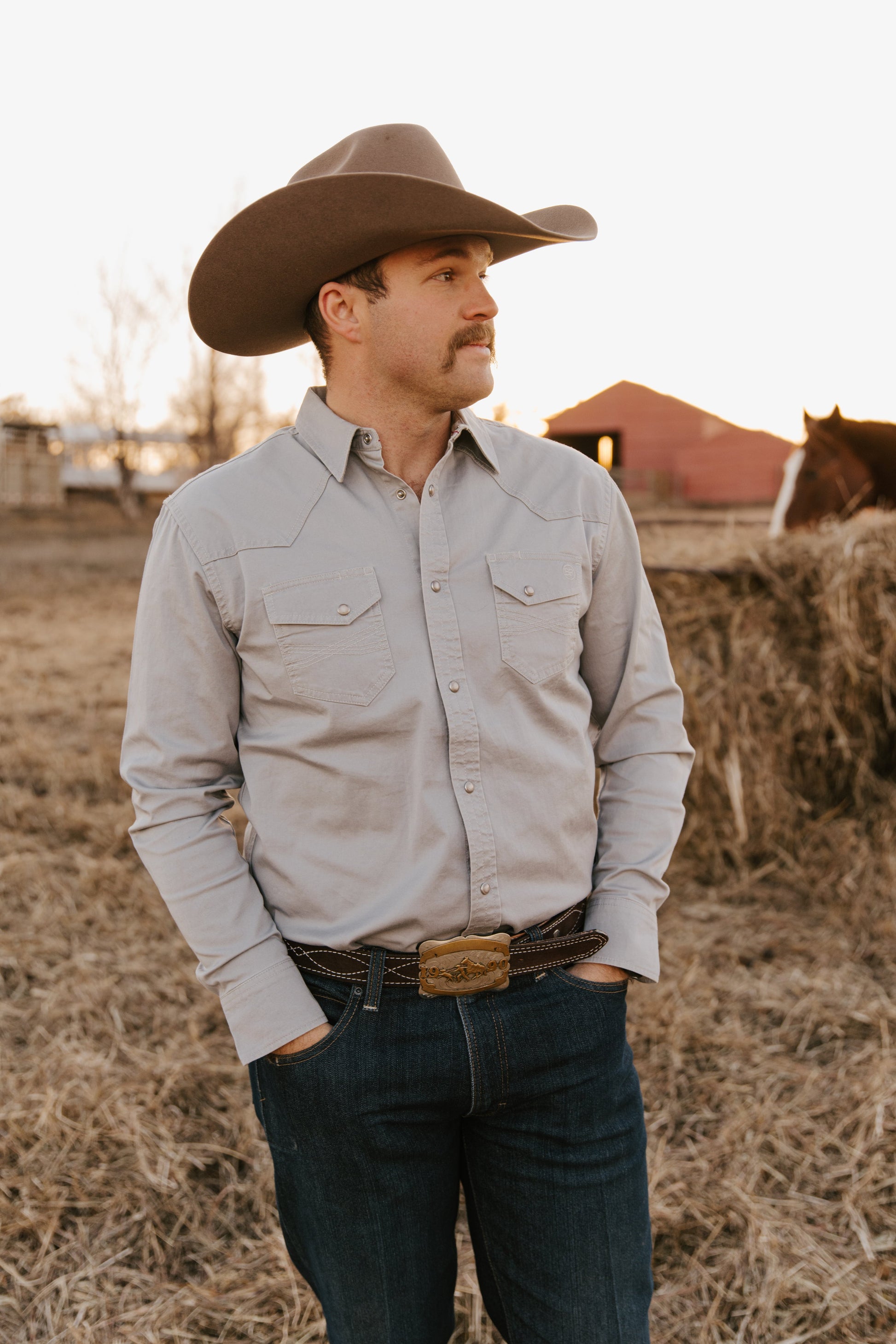 Western Shirts for Men - Long Sleeve Cowboy Snap Shirts M Western Shirts for Men - Long Sleeve Cowboy Snap Shirts M