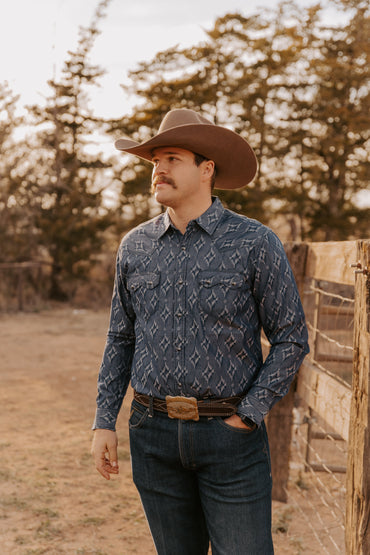 Men's Aztec Print Cowboy Shirt