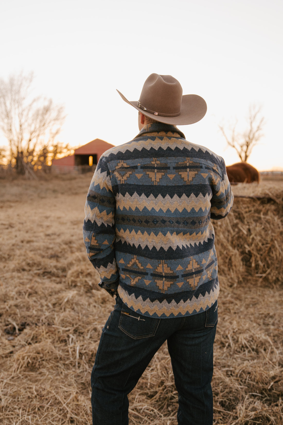 Men's Aztec Shirt Jack with Snap Closure